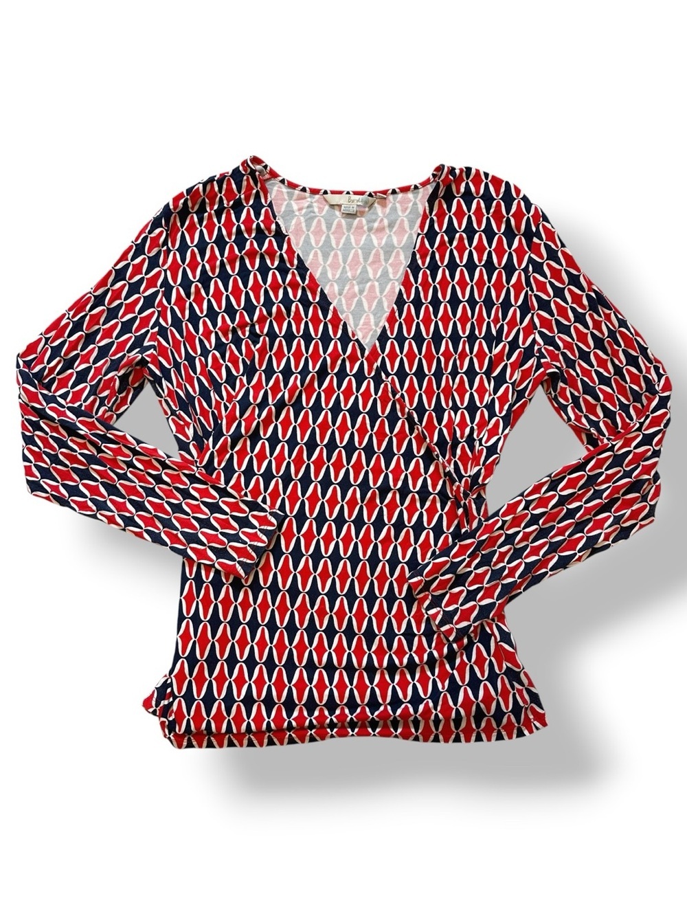 Boden | Geometric Long Sleeve Surplice Wrap Top (12)
